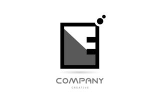 E black white geometric alphabet letter logo icon with dots. Creative template for business and company vector