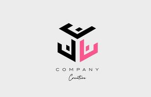 pink J three letter alphabet letter logo icon design. Creative template for business and company vector