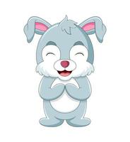 Cartoon funny rabbit on white background vector