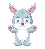 Cartoon funny rabbit on white background vector