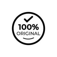 100 percent original emblem icon vector