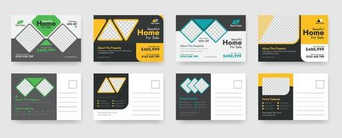 A Set Of Editable Real estate Postcard design template, vector