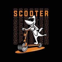 Cute animal scooter illustration. Vector graphics for t-shirt prints and other uses.