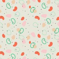 Abstract pattern with hand-drawn shapes and doodles in pastel colors boho style. vector