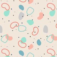 Abstract pastel pattern with hand-drawn shapes and doodles boho style. vector