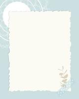 Empty blank collage vintage in scrapbooking and herbarium style, with lace doily, blue background. vector