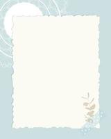 Empty blank collage vintage in scrapbooking and herbarium style, with lace doily, blue background. vector