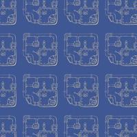 Pattern steampunk with pipes, gears and other mechanical elements. Blue background. vector