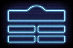 Neon quiz game template. Four options answers for knowledge exam in school, tv show. Vector Illustration 10 eps