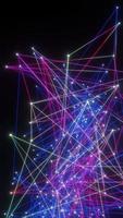 Abstract Digital technology Network glowing dots and lines vertical background 3D rendering photo