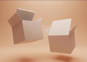 3d render isolated boxes photo