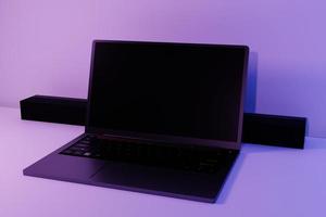 3d render isolated laptop photo