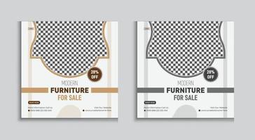 Furniture Social Media Post Template Design vector