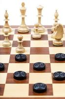 part of playfield with chess and checkers gaming photo