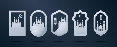 ilustración de vector de insignia islámica premium