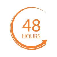 sign of 48 clock arrow hours logo vector