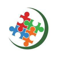 logotipo de discapacidad, cuidado familiar o logotipo de cuidado comunitario vector