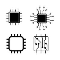 logotipo de vector de procesador de chip