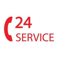 Logotipo de servicio telefónico 24 horas. vector