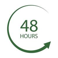 sign of 48 clock arrow hours logo vector