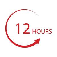 sign of 12 clock arrow hours logo vector