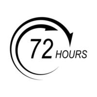 signo de 72 horas de flecha de reloj logo vector