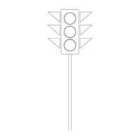 Signal traffic light on road vector