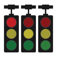 Signal traffic light on road vector