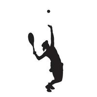 female logo playing floor tennis about to hit the ball vector