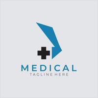 logotipo médico de atención médica. elemento de plantilla de diseño de logotipo de vector plano
