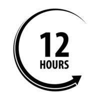 sign of 12 clock arrow hours logo vector