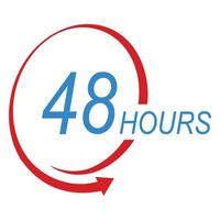 sign of 48 clock arrow hours logo vector