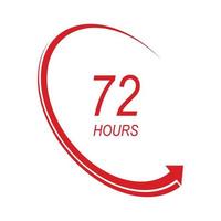 sign of 72 clock arrow hours logo vector