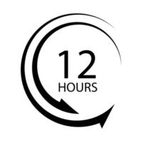 sign of 12 clock arrow hours logo vector