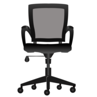 silla de oficina en blanco y negro aislada sobre fondo transparente png