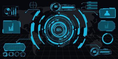 abstract technology futuristic concept hud interface hologram elements of digital data and circle vector