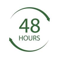 sign of 48 clock arrow hours logo vector