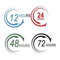 sign of clock arrow hours logo vector