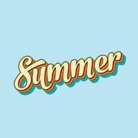 Summer text with vintage style effect vector