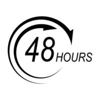 sign of 48 clock arrow hours logo vector