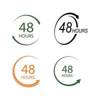 sign of clock arrow hours logo vector