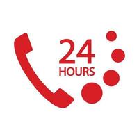 24-hour telephone service logo vector