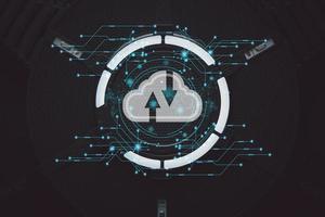 Cloud technology. Data storage. Networking and internet service concept. photo