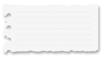 White notebook paper with all edges ripped png