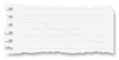 White notebook paper with all edges ripped png