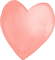 forme de coeur d'amour rouge aquarelle png