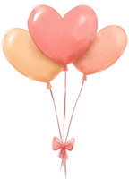 balão em forma de coração aquarela png