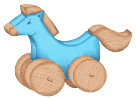 ilustración de muñeca de caballo de madera acuarela png