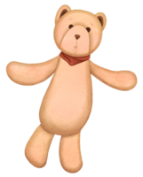 ilustración de muñeca de oso de peluche acuarela png