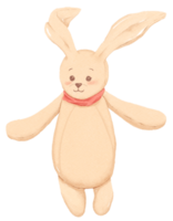 ilustração de boneca de coelho em aquarela fofa png